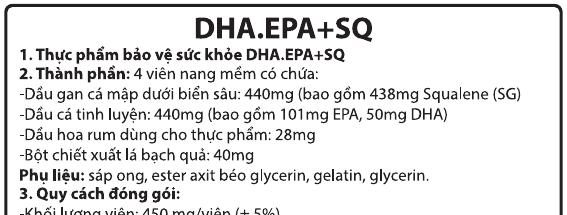 Nhãn phụ tiếng Việt DHA·EPA+SQ