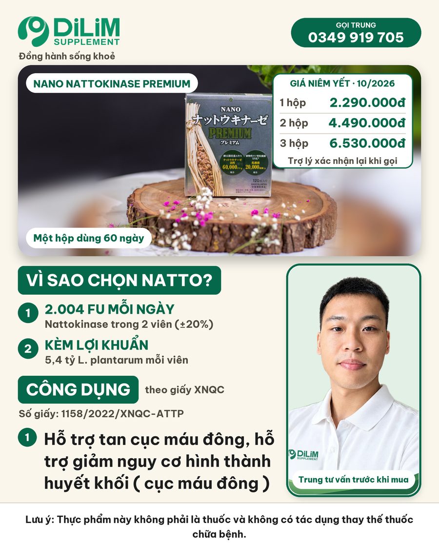 Nano Nattokinase Premium: giá niêm yết, lý do chọn, công dụng theo giấy XNQC