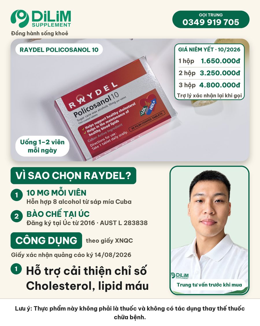 Hộp Raydel Policosanol 10